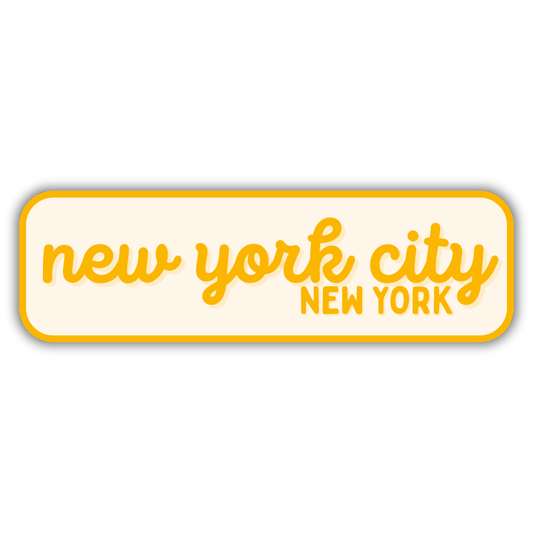 New York City, New York Retro Travel Sticker – Colorful Vinyl Decal for Laptop, Water Bottle & Luggage