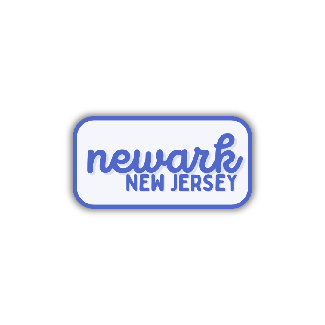 Newark, New Jersey Retro Travel Sticker – Colorful Vinyl Decal for Laptop, Water Bottle & Luggage