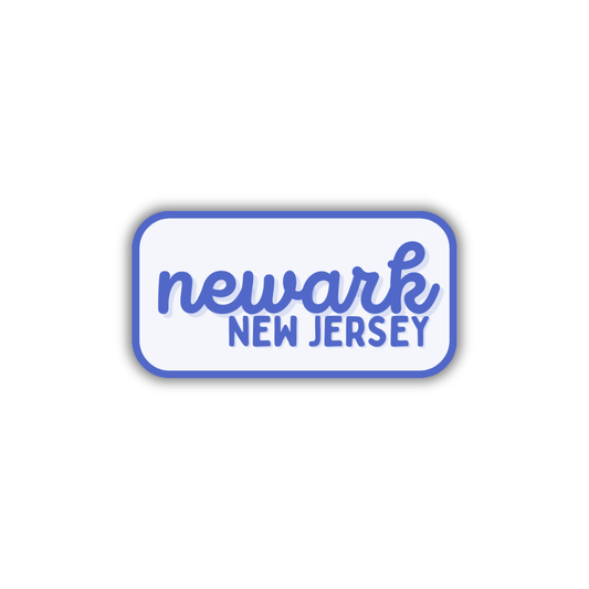 Newark, New Jersey Retro Travel Sticker – Colorful Vinyl Decal for Laptop, Water Bottle & Luggage