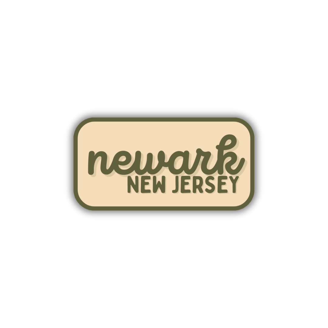 Newark, New Jersey Retro Travel Sticker – Colorful Vinyl Decal for Laptop, Water Bottle & Luggage