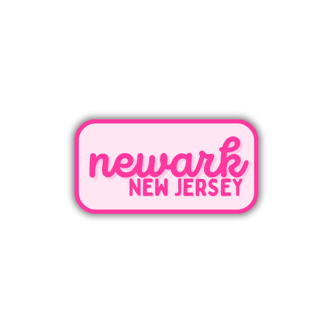 Newark, New Jersey Retro Travel Sticker – Colorful Vinyl Decal for Laptop, Water Bottle & Luggage