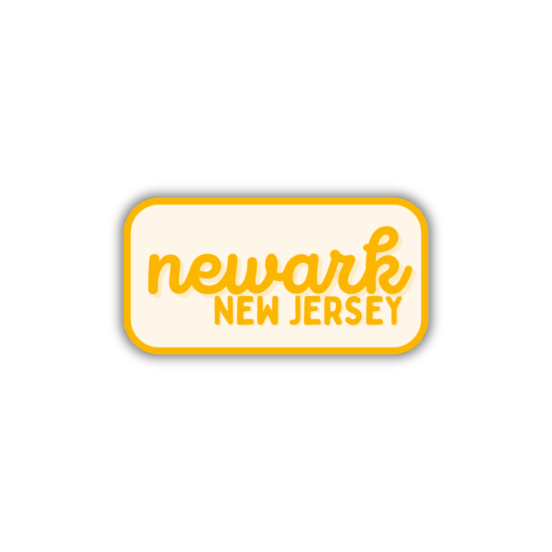 Newark, New Jersey Retro Travel Sticker – Colorful Vinyl Decal for Laptop, Water Bottle & Luggage