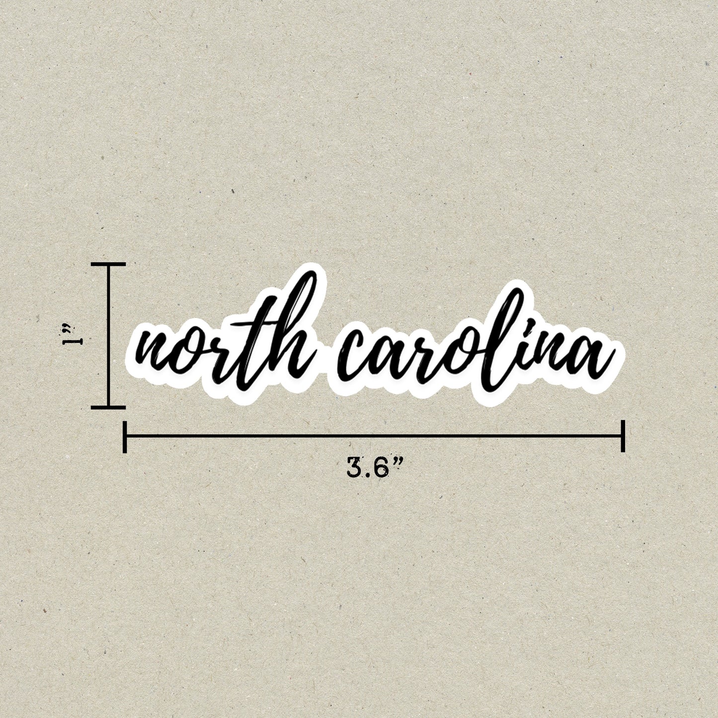 North Carolina Cursive Sticker