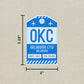 OKC Vintage Luggage Tag Sticker