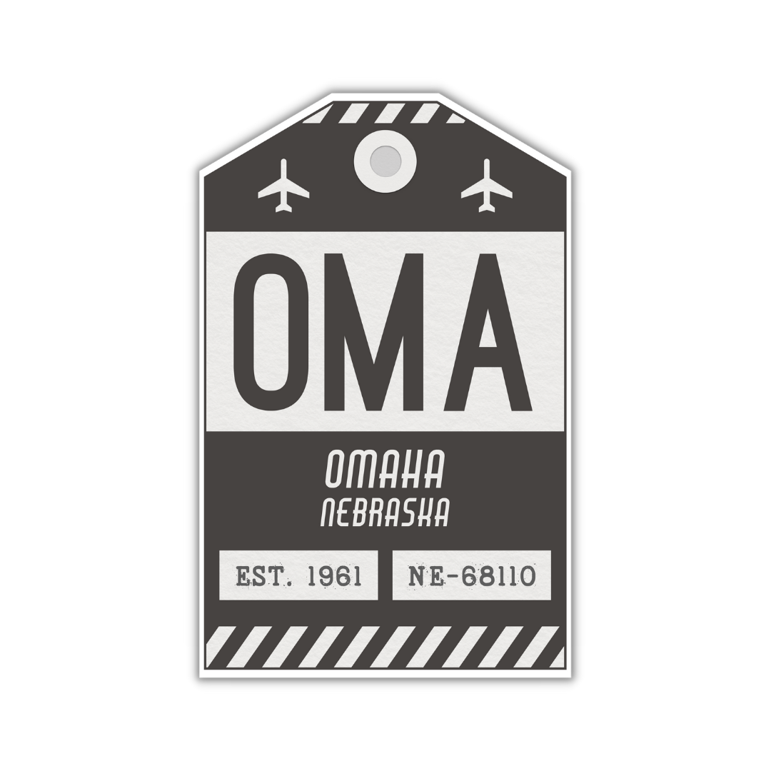 OMA Vintage Luggage Tag Sticker