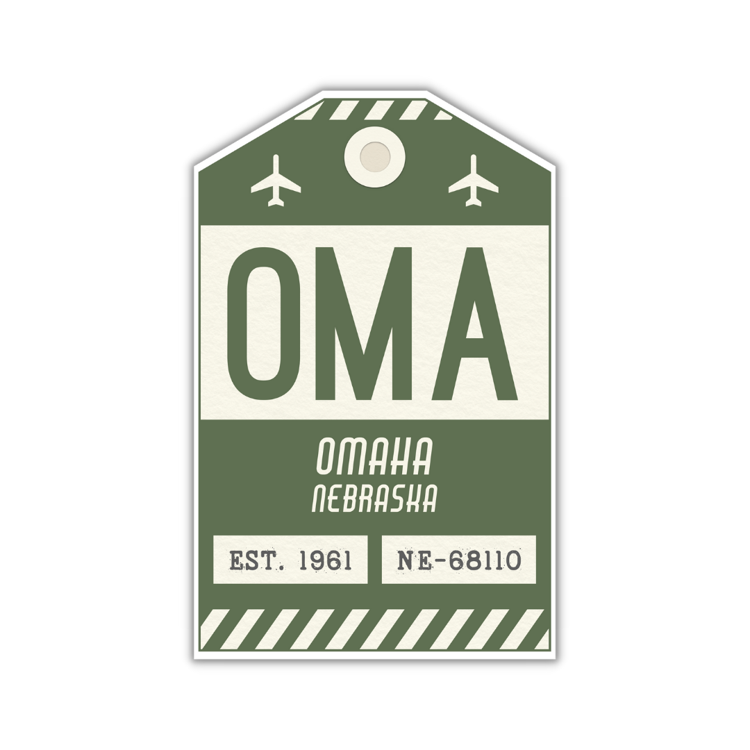 OMA Vintage Luggage Tag Sticker