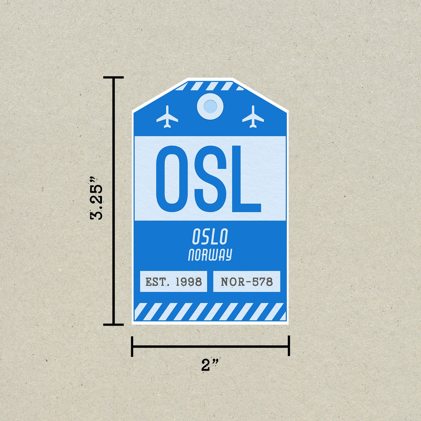 OSL Vintage Luggage Tag Sticker