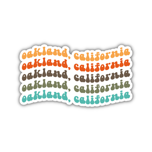 Oakland, California Retro Sticker