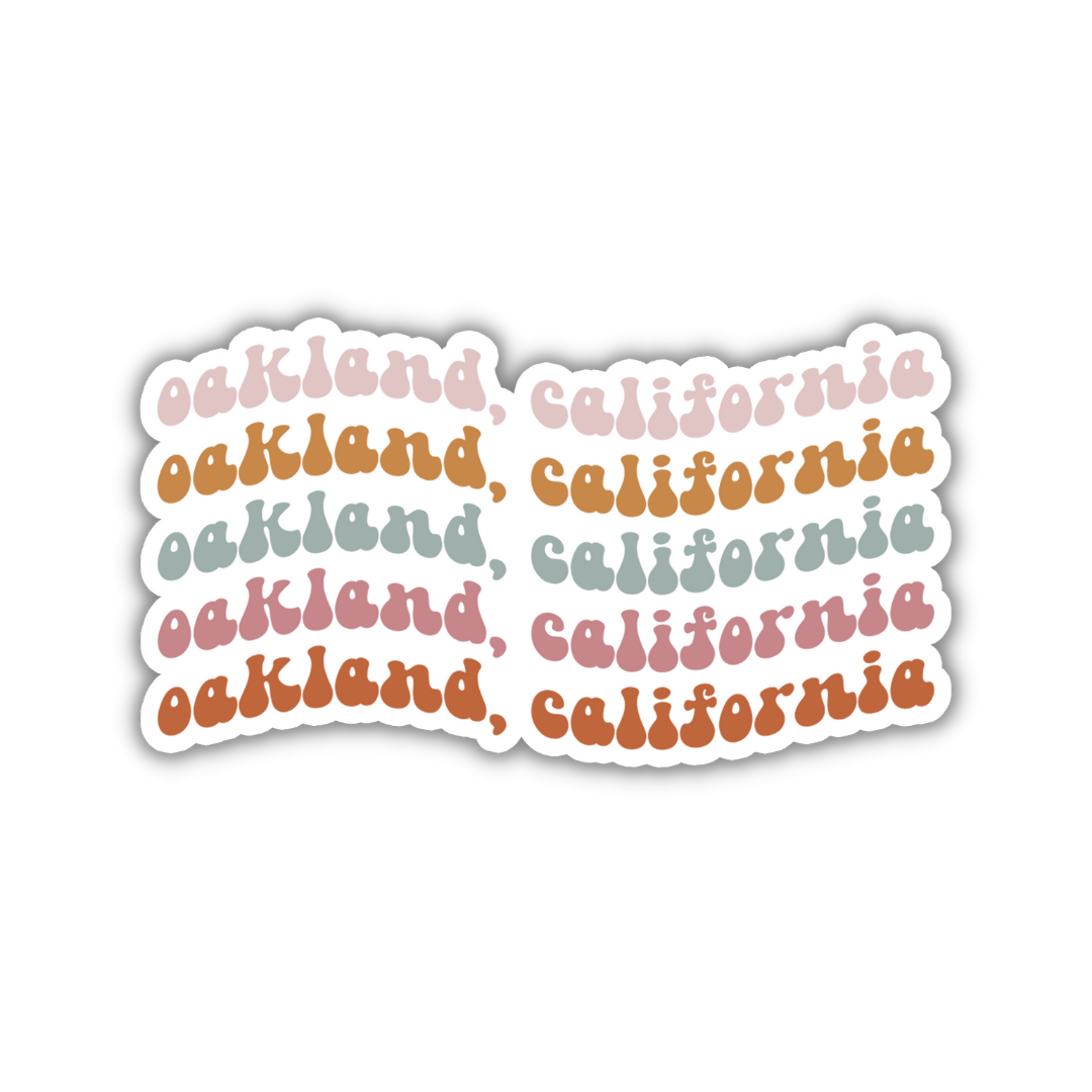 Oakland, California Retro Sticker