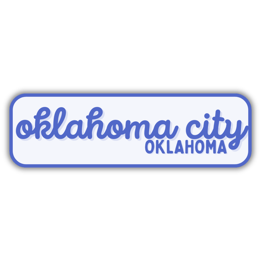 Oklahoma City, Oklahoma Retro Travel Sticker – Colorful Vinyl Decal for Laptop, Water Bottle & Luggage