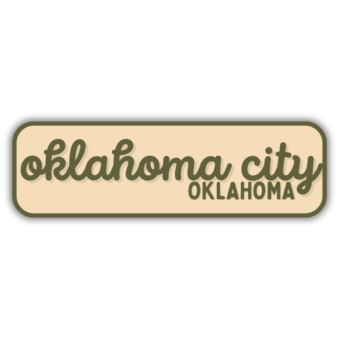 Oklahoma City, Oklahoma Retro Travel Sticker – Colorful Vinyl Decal for Laptop, Water Bottle & Luggage