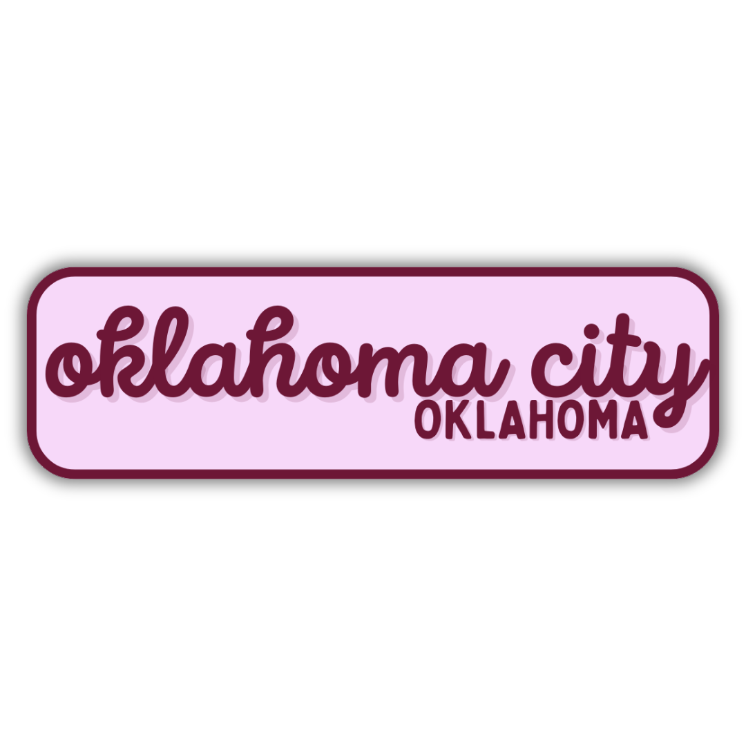 Oklahoma City, Oklahoma Retro Travel Sticker – Colorful Vinyl Decal for Laptop, Water Bottle & Luggage
