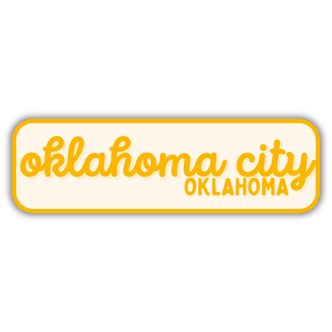 Oklahoma City, Oklahoma Retro Travel Sticker – Colorful Vinyl Decal for Laptop, Water Bottle & Luggage