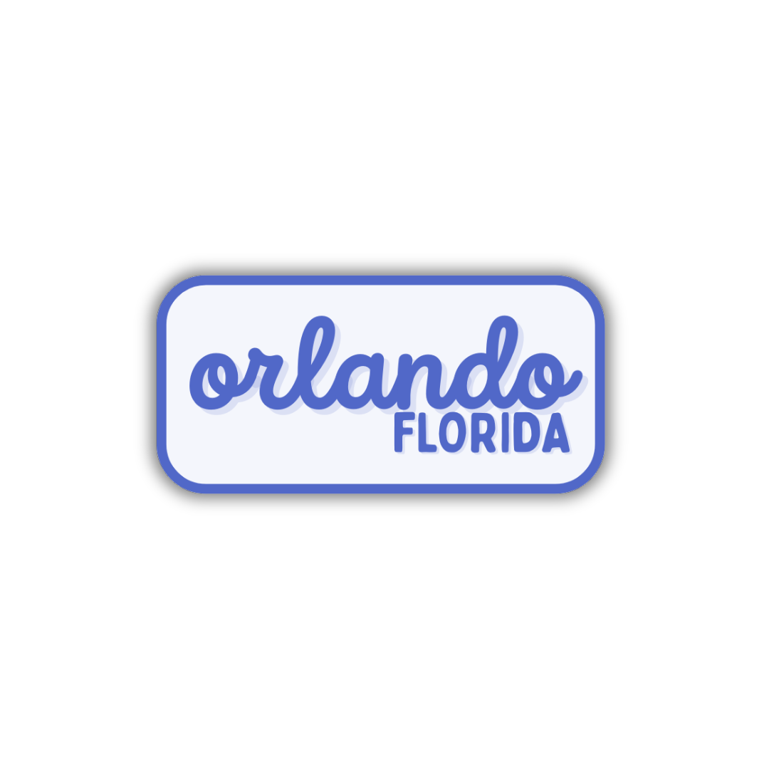 Orlando, Florida Retro Travel Sticker – Colorful Vinyl Decal for Laptop, Water Bottle & Luggage