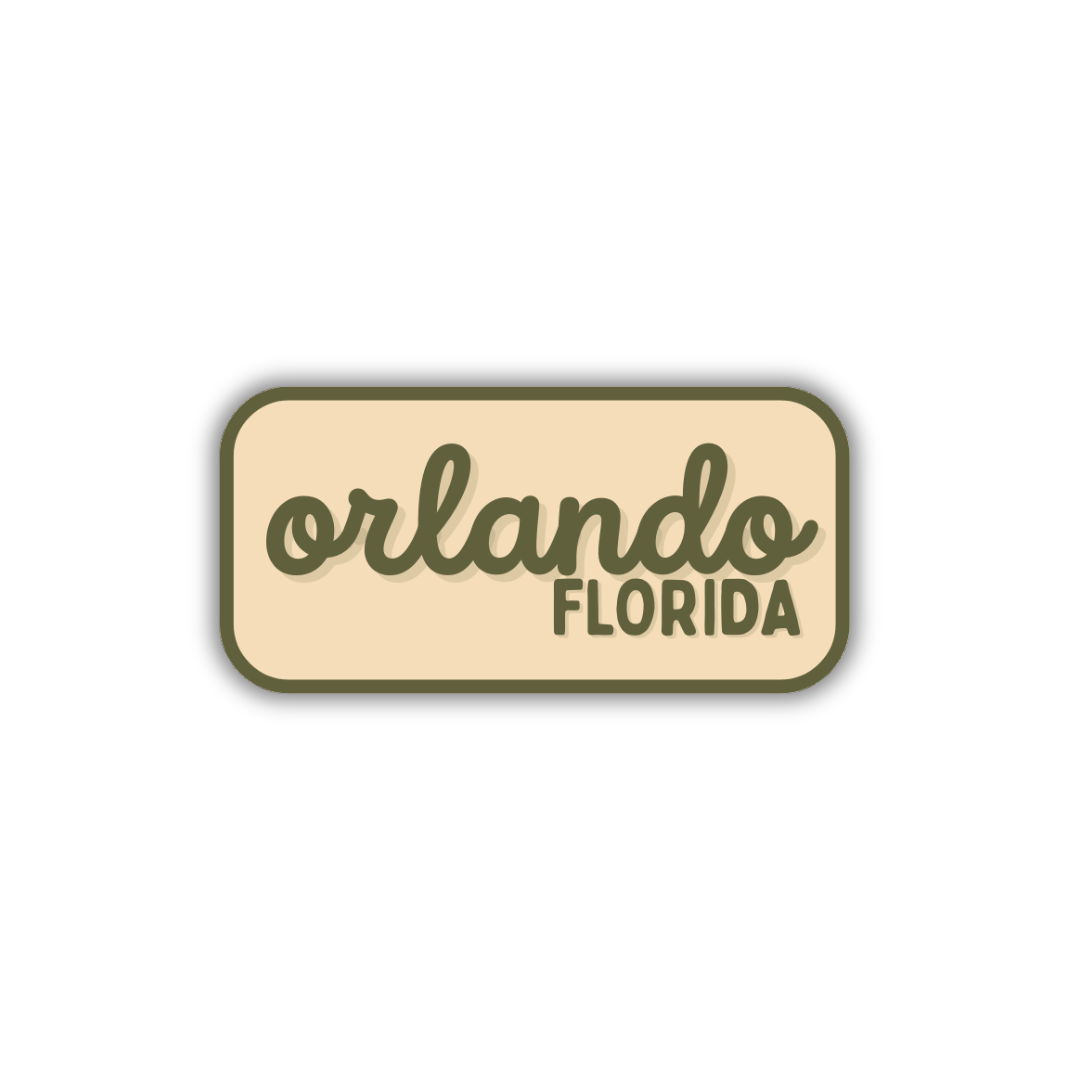 Orlando, Florida Retro Travel Sticker – Colorful Vinyl Decal for Laptop, Water Bottle & Luggage