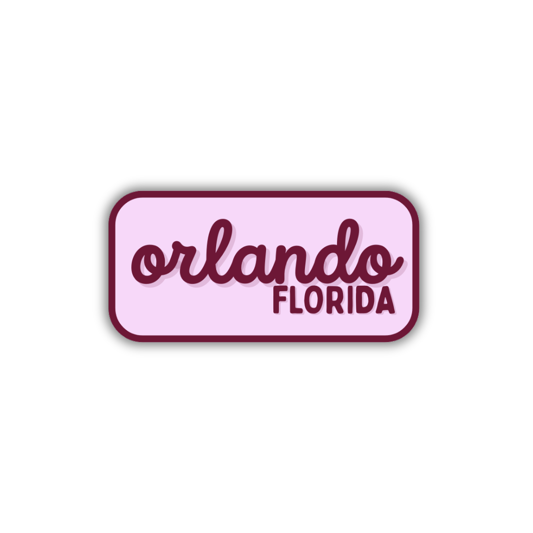 Orlando, Florida Retro Travel Sticker – Colorful Vinyl Decal for Laptop, Water Bottle & Luggage