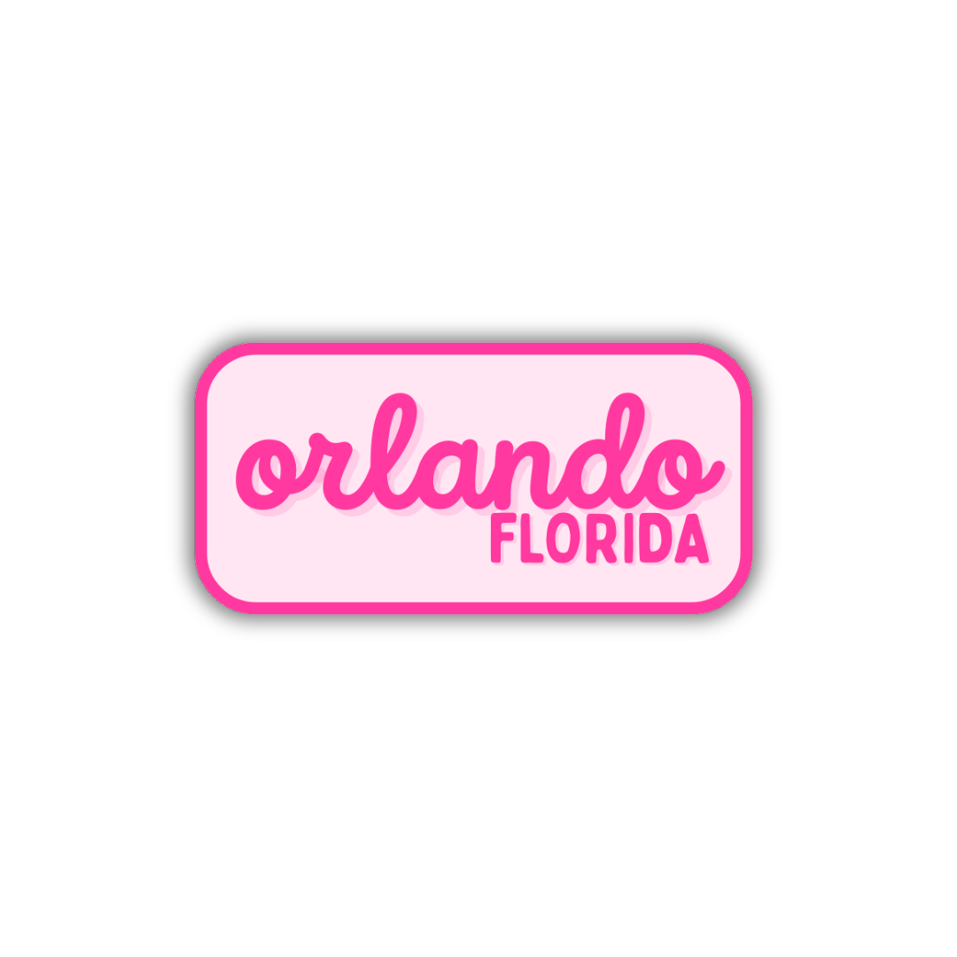 Orlando, Florida Retro Travel Sticker – Colorful Vinyl Decal for Laptop, Water Bottle & Luggage