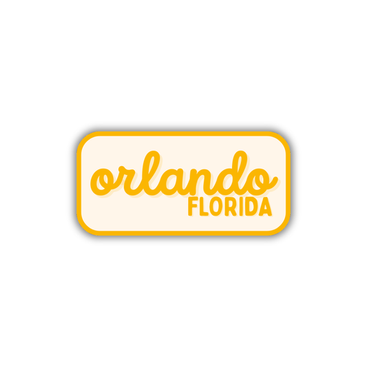 Orlando, Florida Retro Travel Sticker – Colorful Vinyl Decal for Laptop, Water Bottle & Luggage