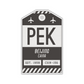 PEK Vintage Luggage Tag Sticker