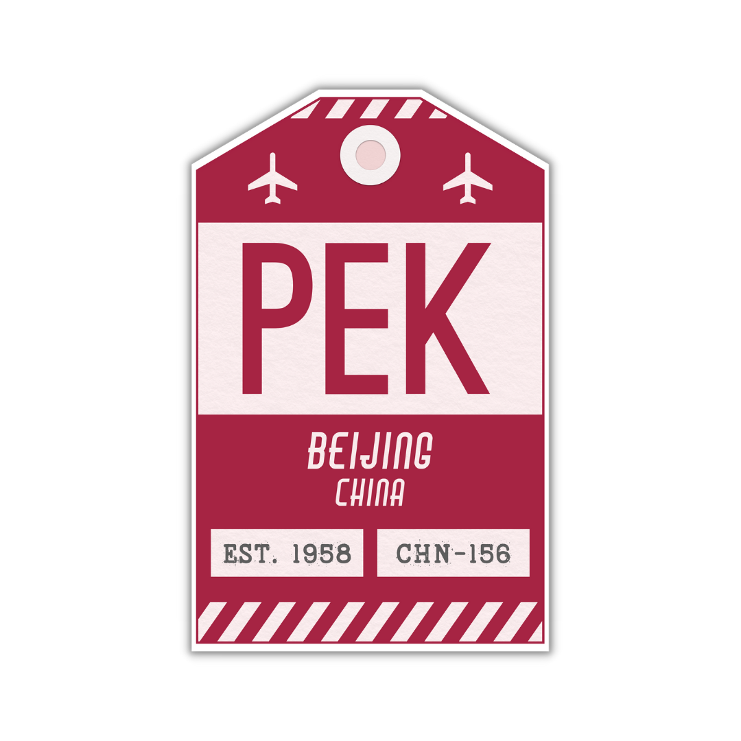 PEK Vintage Luggage Tag Sticker