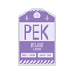 PEK Vintage Luggage Tag Sticker