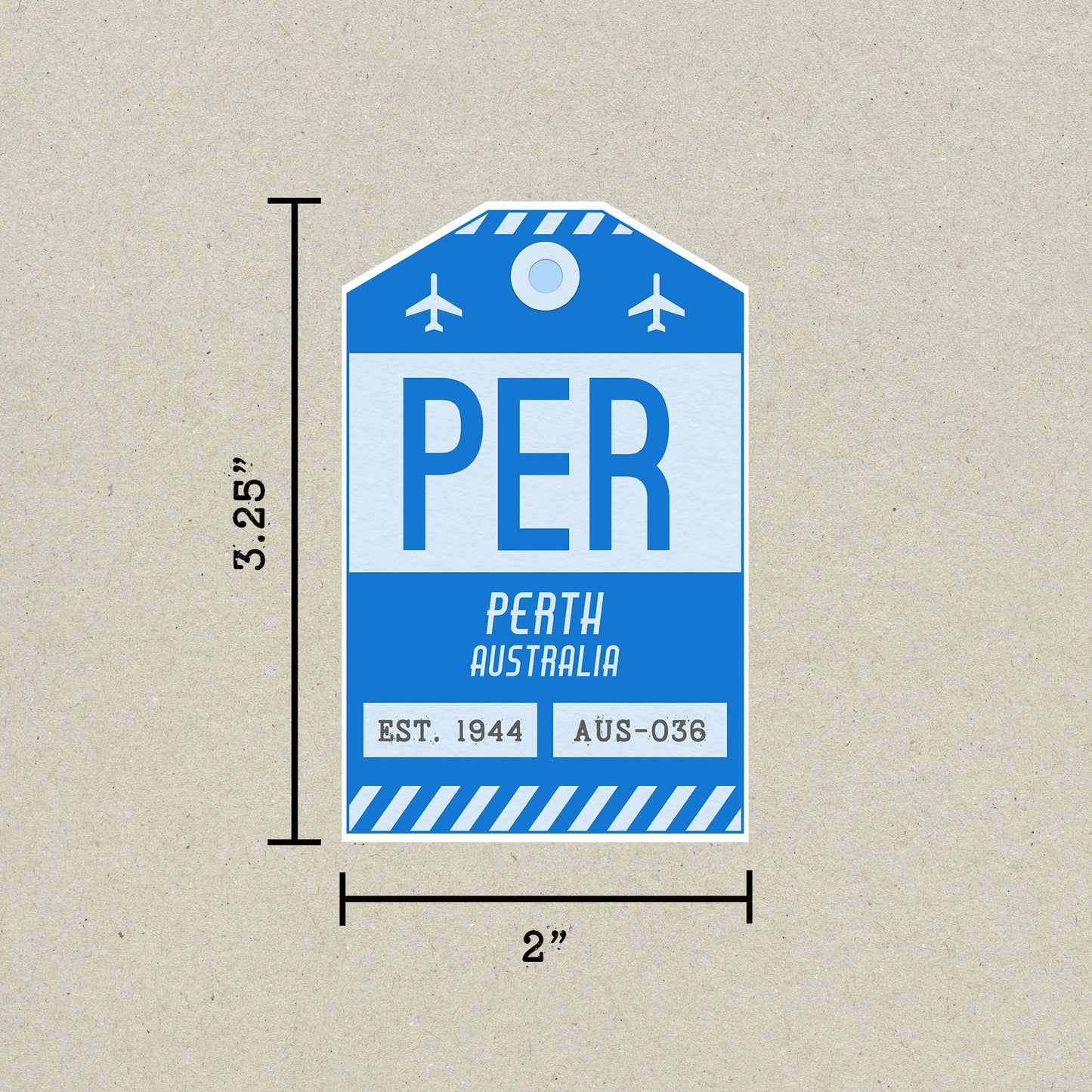 PER Vintage Luggage Tag Sticker