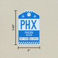 PHX Vintage Luggage Tag Sticker