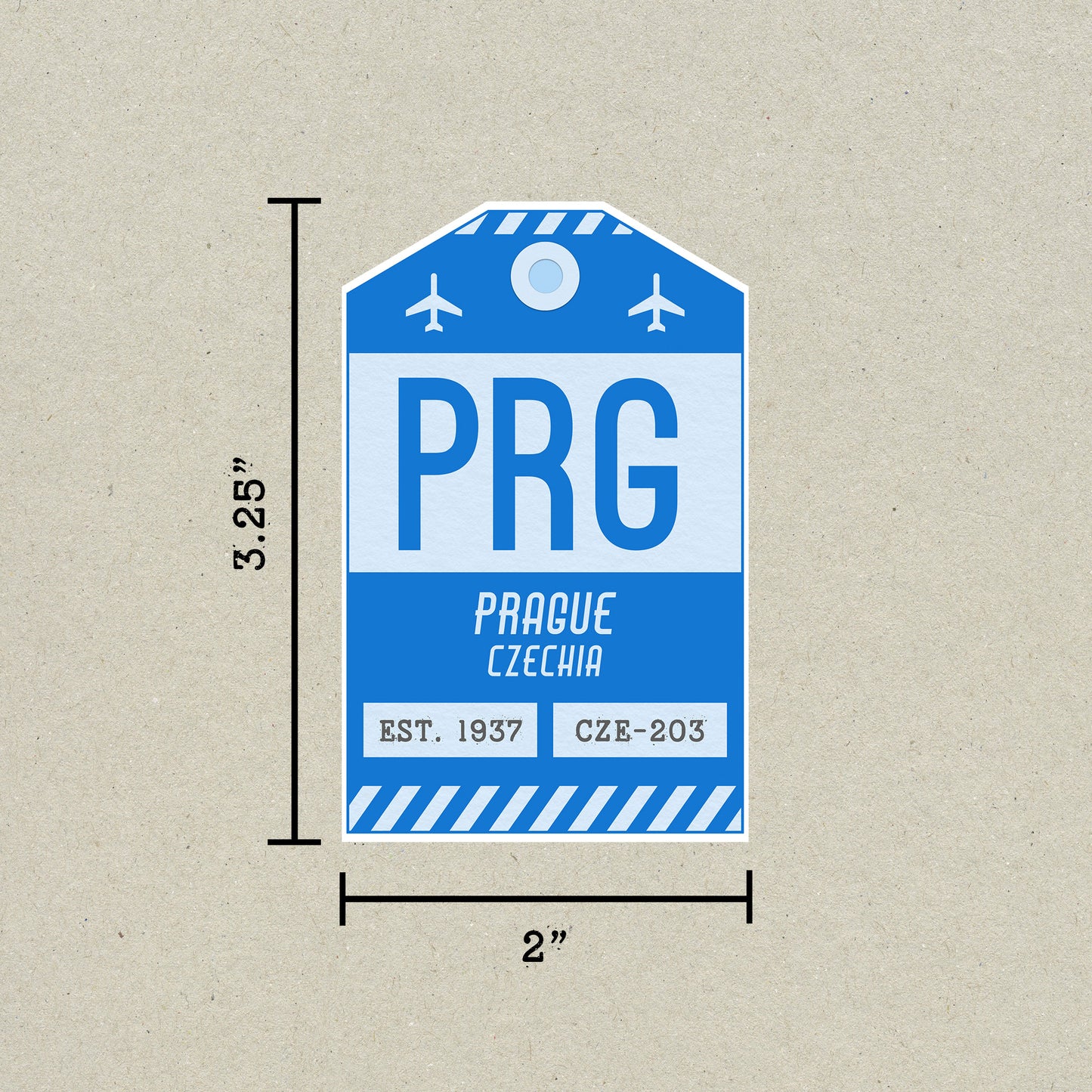 PRG Vintage Luggage Tag Sticker