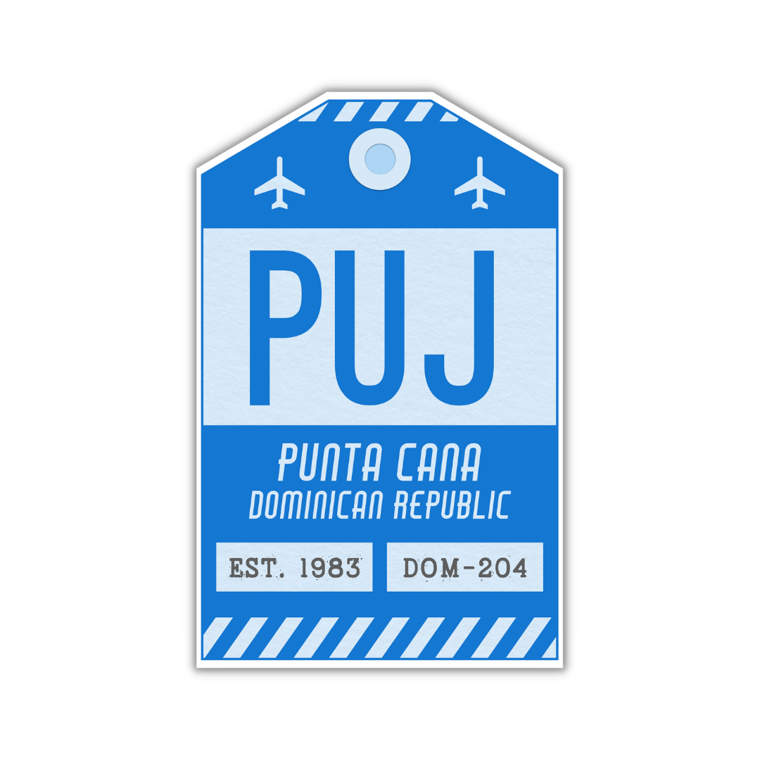 PUJ Vintage Luggage Tag Sticker