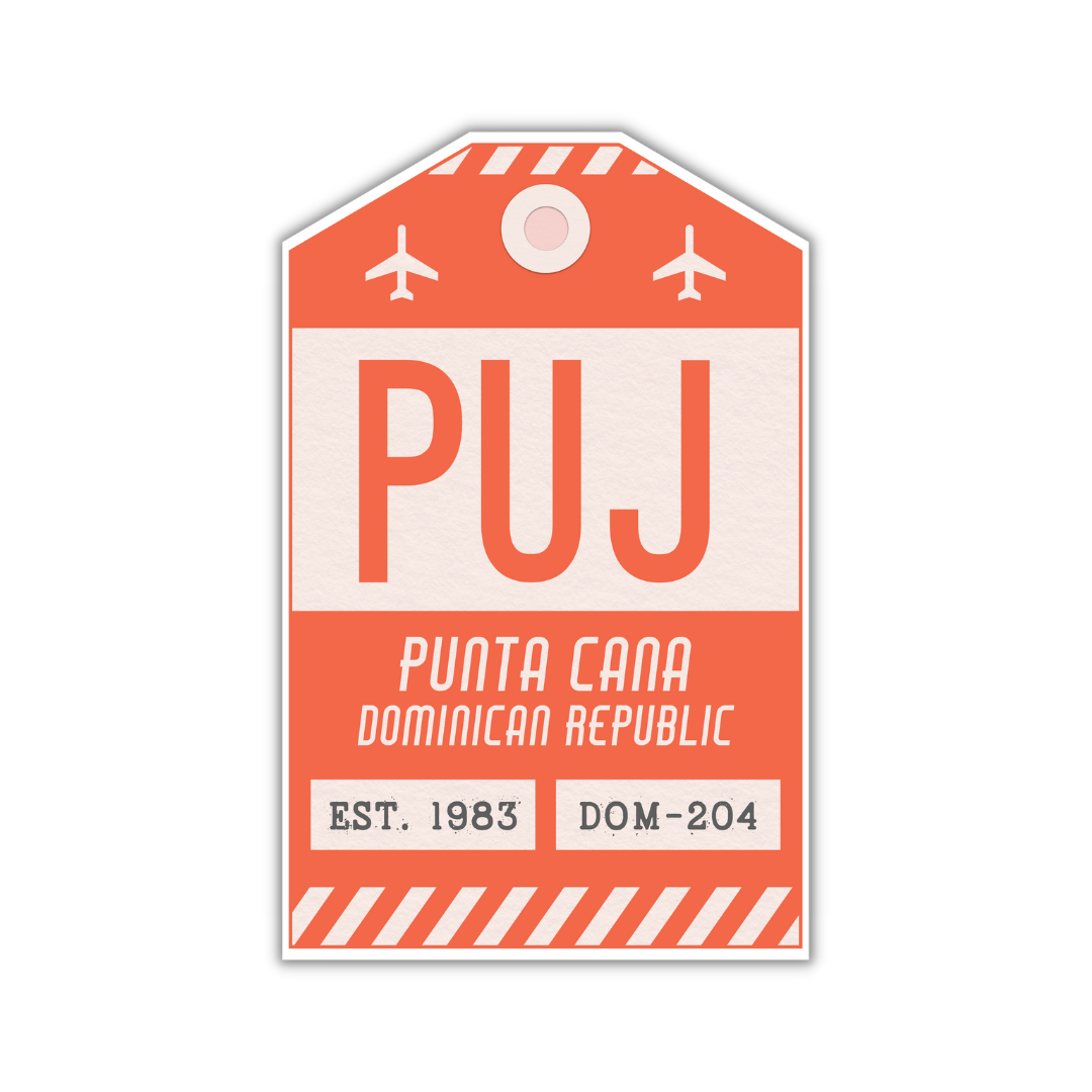 PUJ Vintage Luggage Tag Sticker