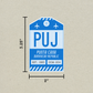 PUJ Vintage Luggage Tag Sticker