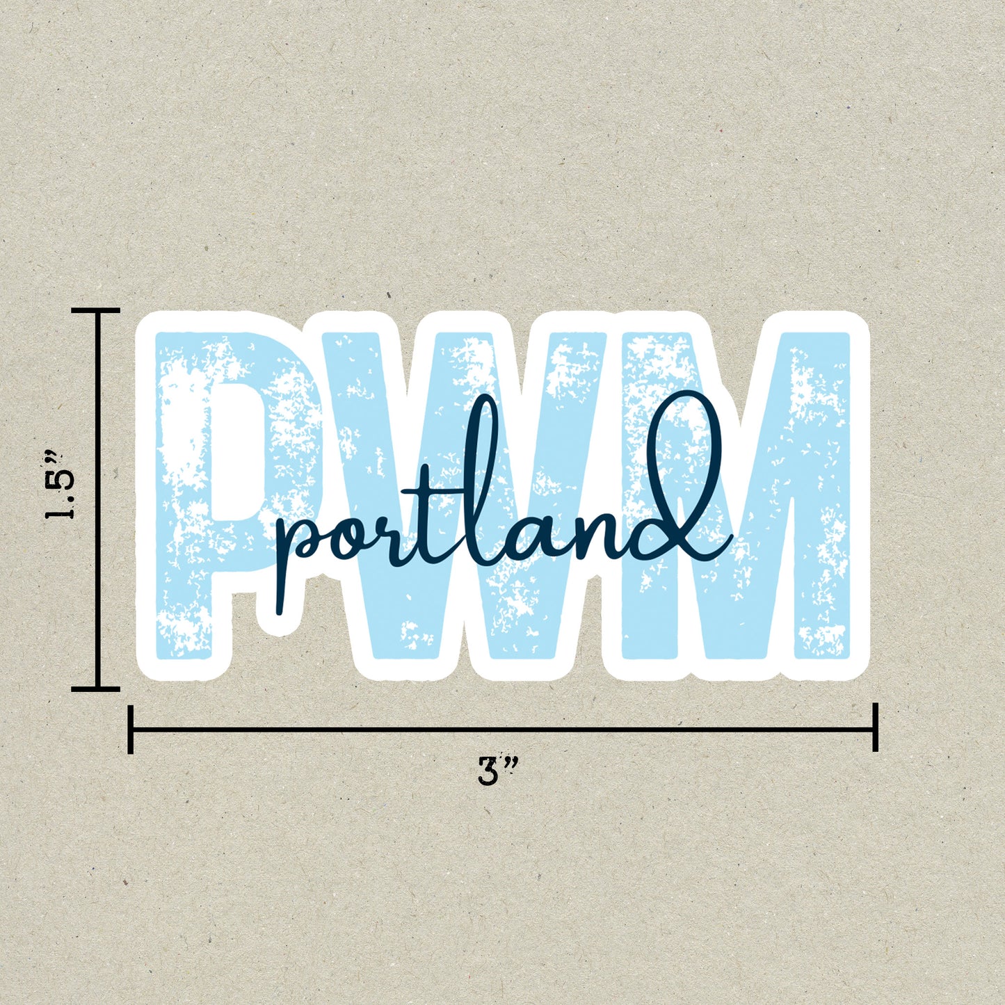 PWM Portland Airport Code Sticker