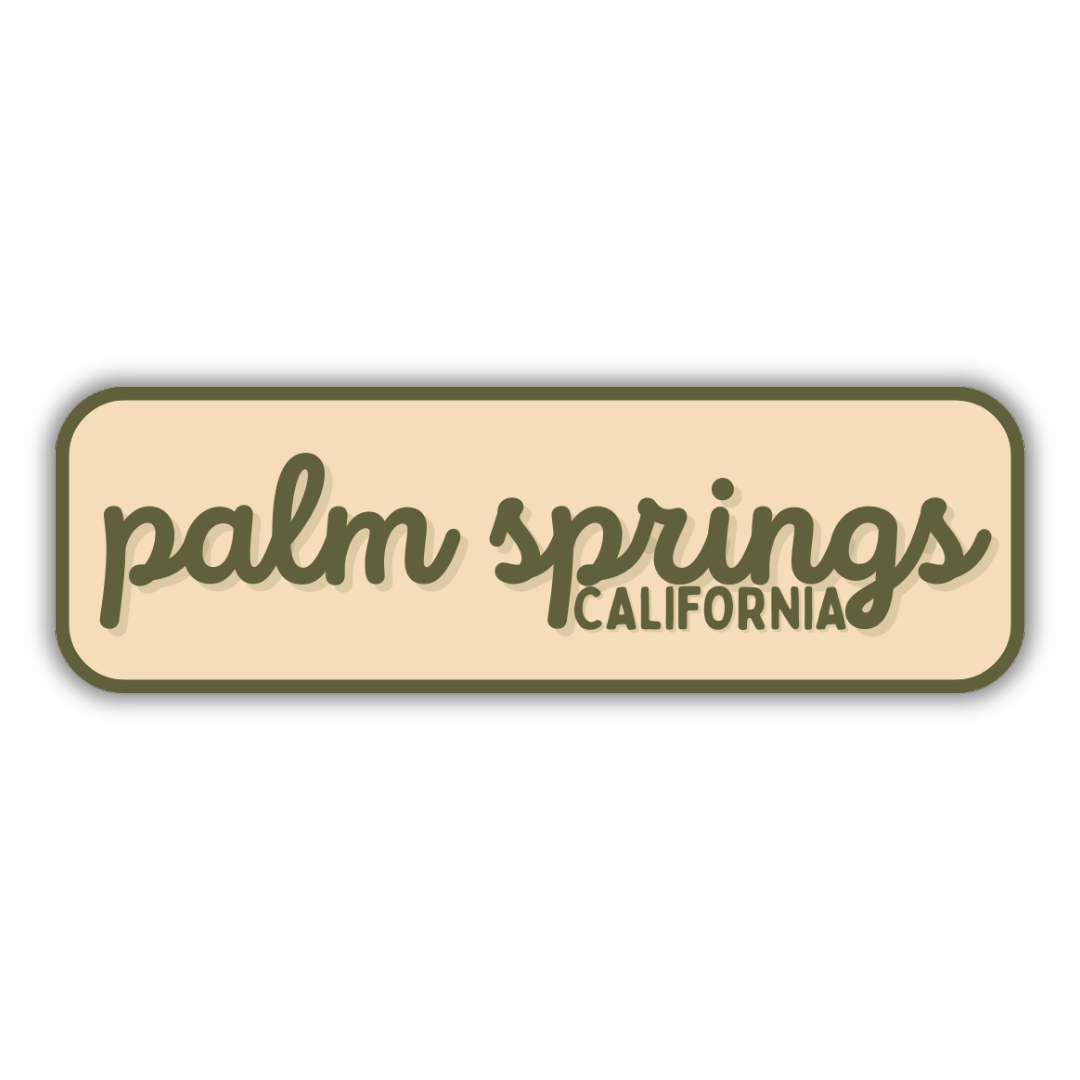 Palm Springs, California Retro Travel Sticker – Colorful Vinyl Decal for Laptop, Water Bottle & Luggage