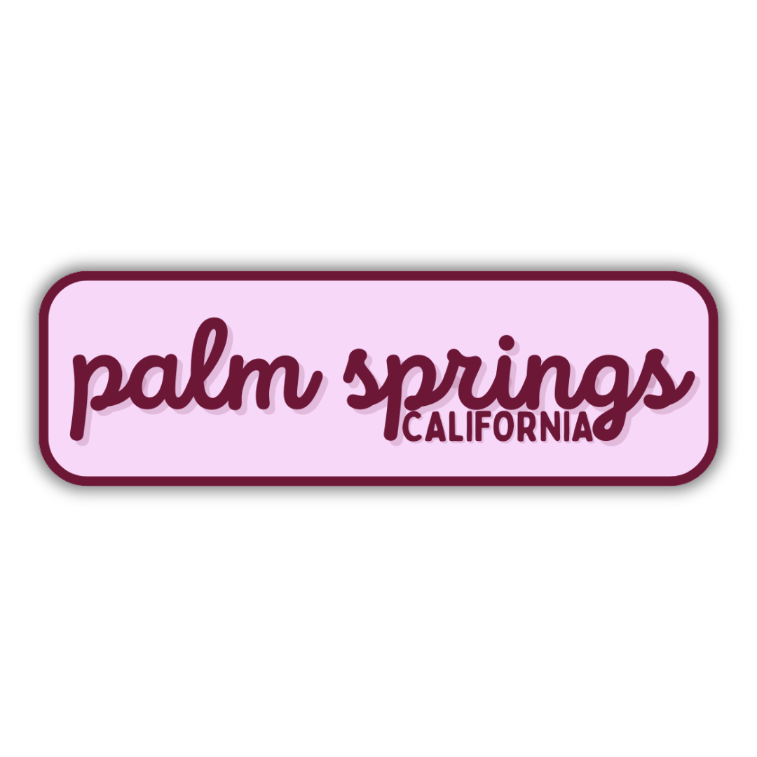 Palm Springs, California Retro Travel Sticker – Colorful Vinyl Decal for Laptop, Water Bottle & Luggage