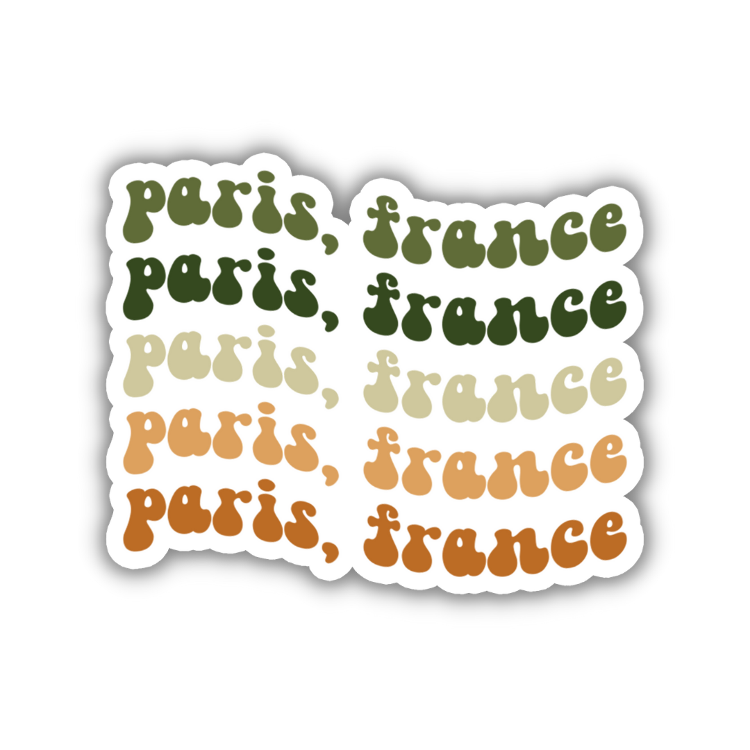 Paris, France Retro Sticker