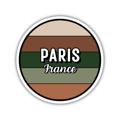 Paris, France Circle Sticker