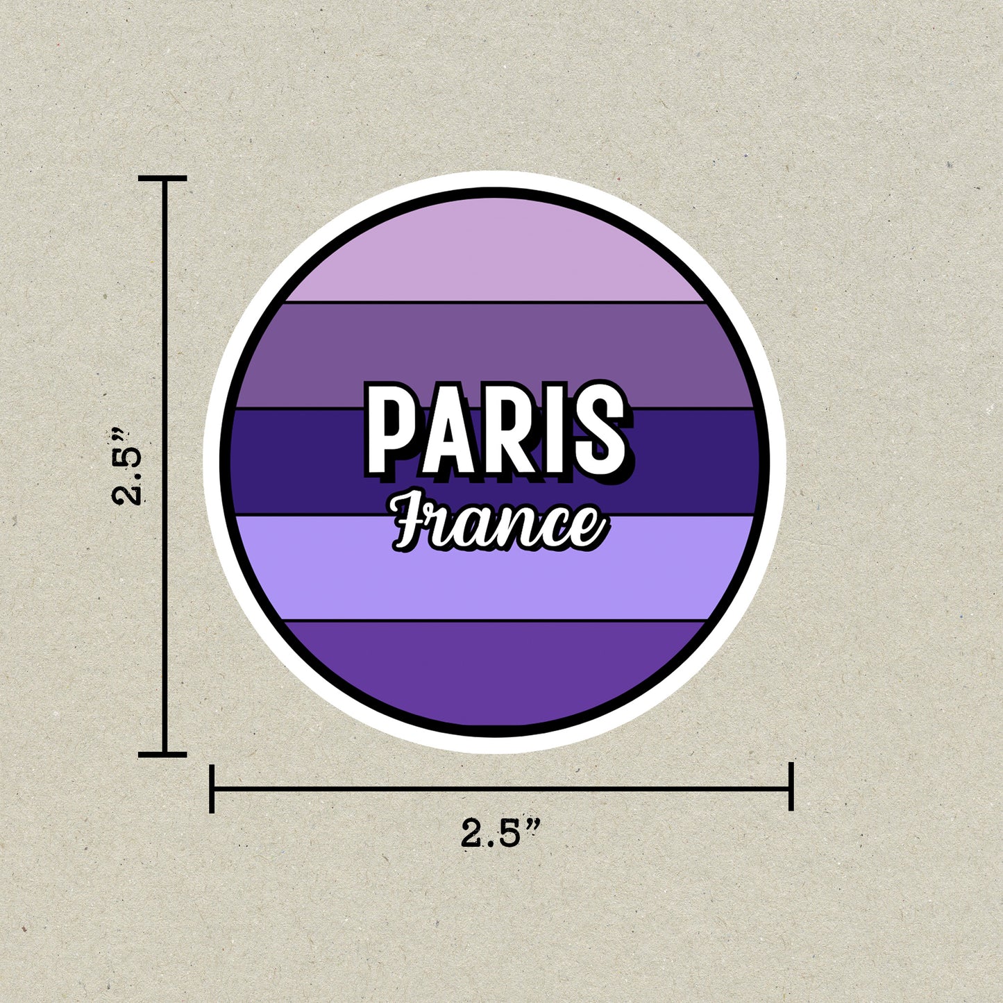 Paris, France Circle Sticker