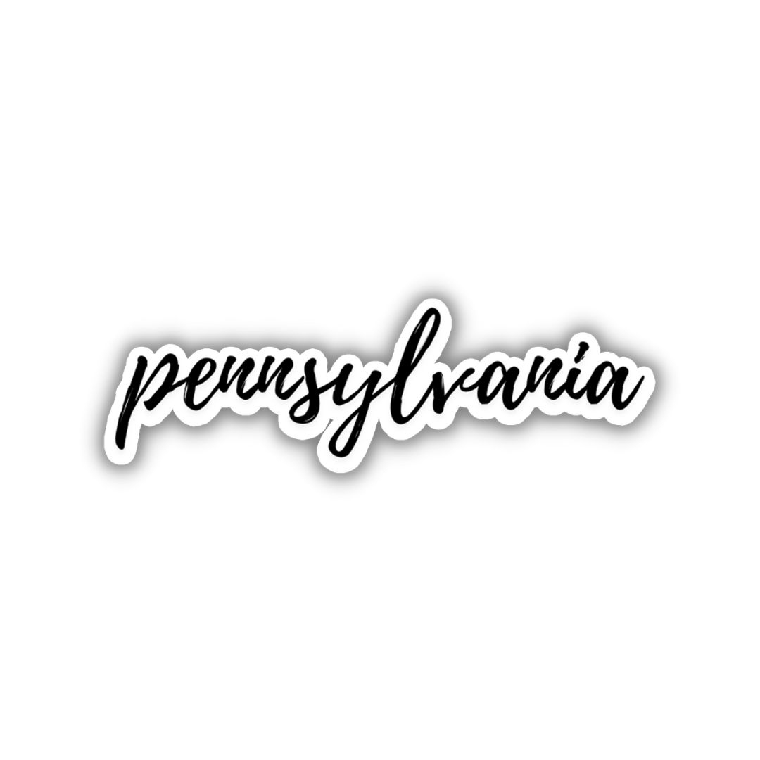 Pennsylvania Cursive Travel Sticker, Vintage Script, Trendy Luggage ...