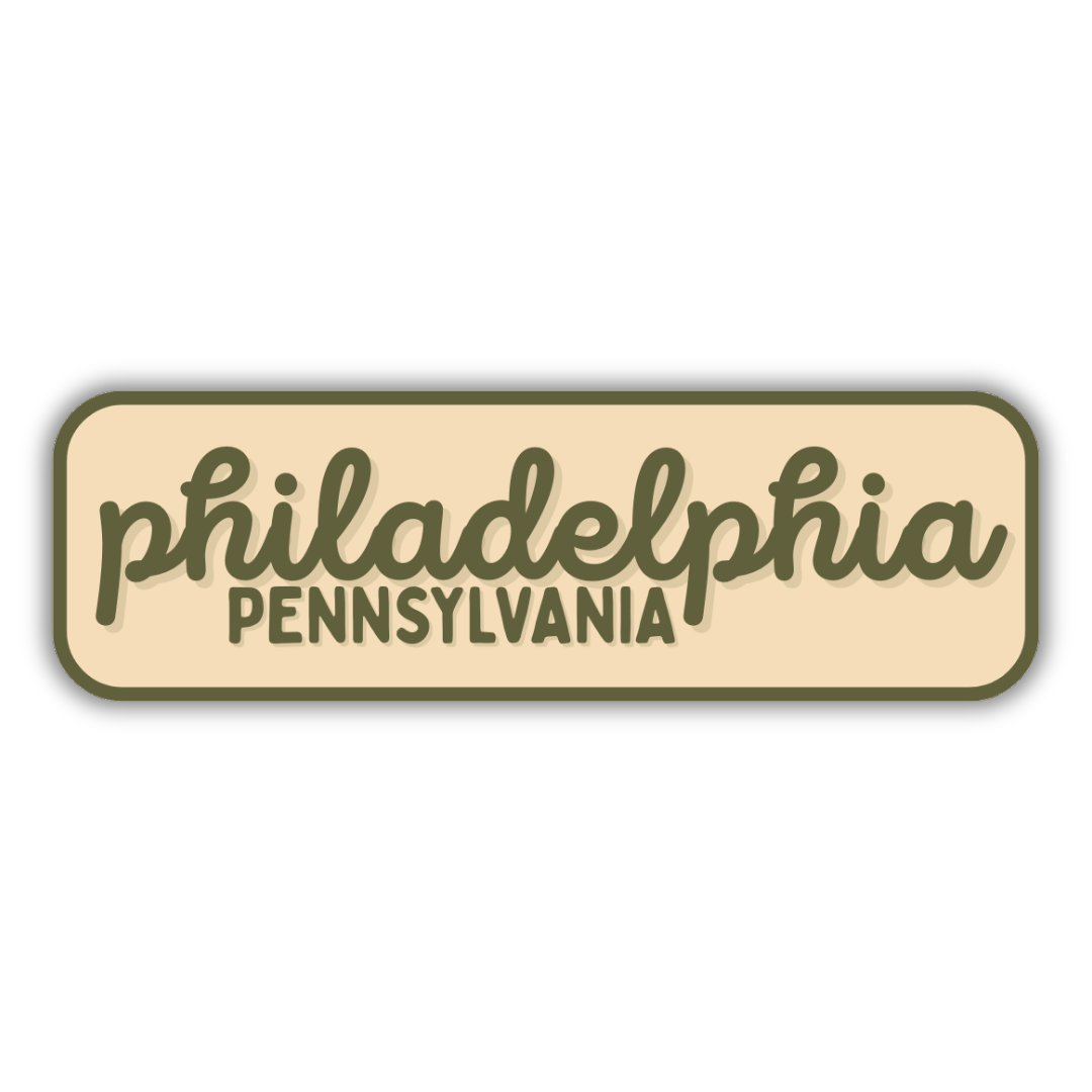 Philadelphia, Pennsylvania Retro Travel Sticker – Colorful Vinyl Decal for Laptop, Water Bottle & Luggage