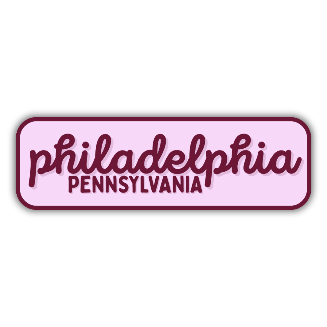 Philadelphia, Pennsylvania Retro Travel Sticker – Colorful Vinyl Decal for Laptop, Water Bottle & Luggage