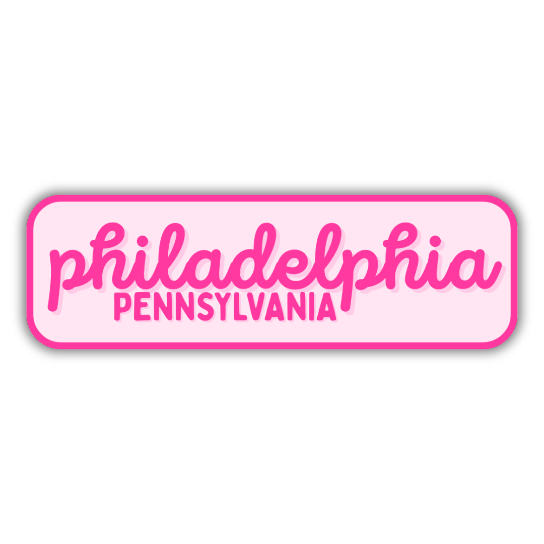 Philadelphia, Pennsylvania Retro Travel Sticker – Colorful Vinyl Decal for Laptop, Water Bottle & Luggage