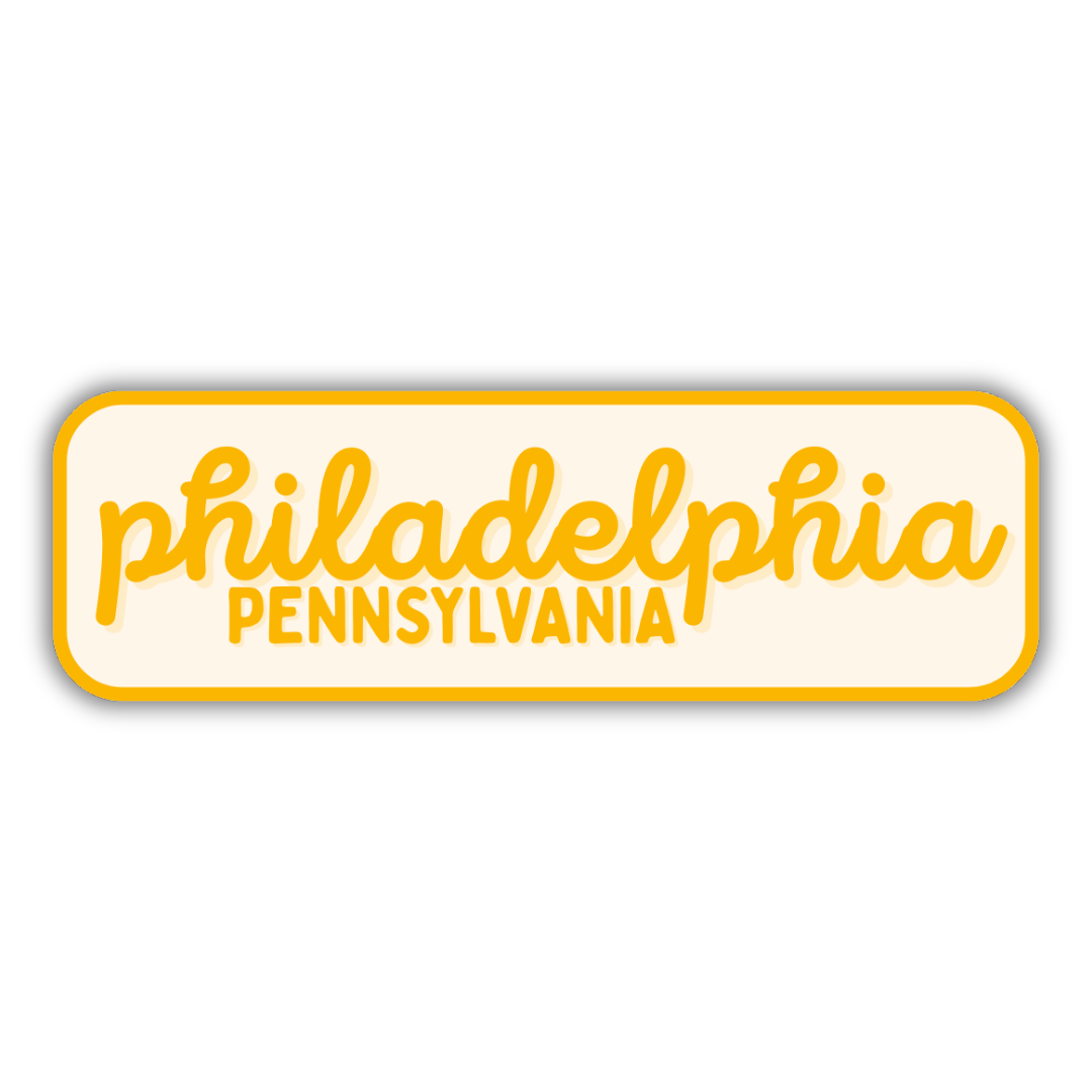 Philadelphia, Pennsylvania Retro Travel Sticker – Colorful Vinyl Decal for Laptop, Water Bottle & Luggage