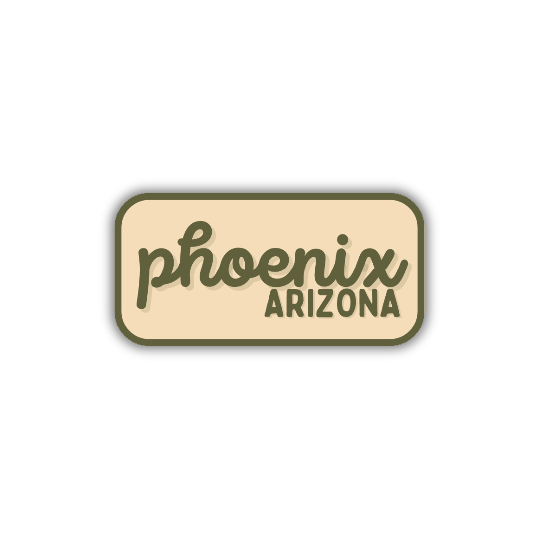 Phoenix, Arizona Retro Travel Sticker – Colorful Vinyl Decal for Laptop, Water Bottle & Luggage