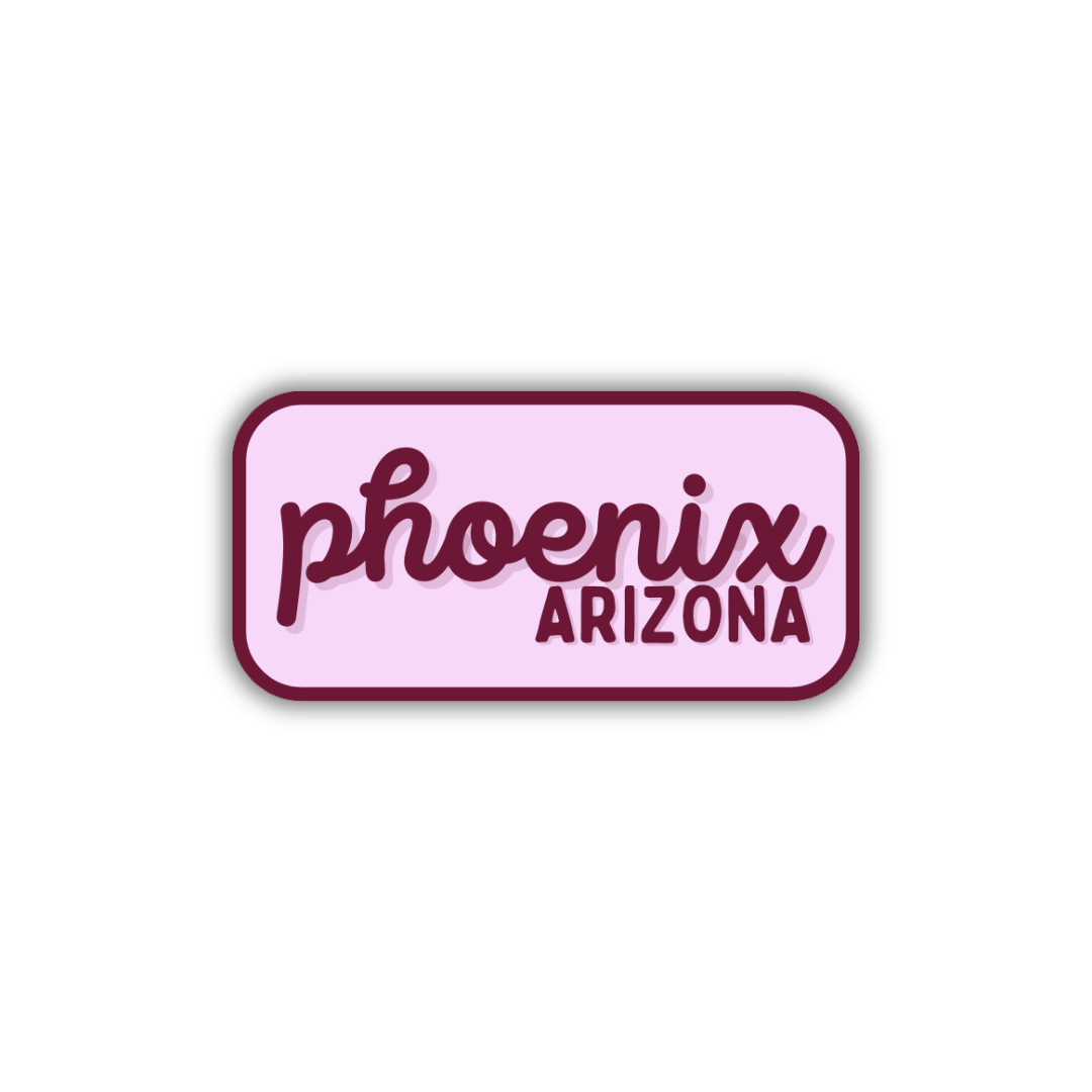 Phoenix, Arizona Retro Travel Sticker – Colorful Vinyl Decal for Laptop, Water Bottle & Luggage