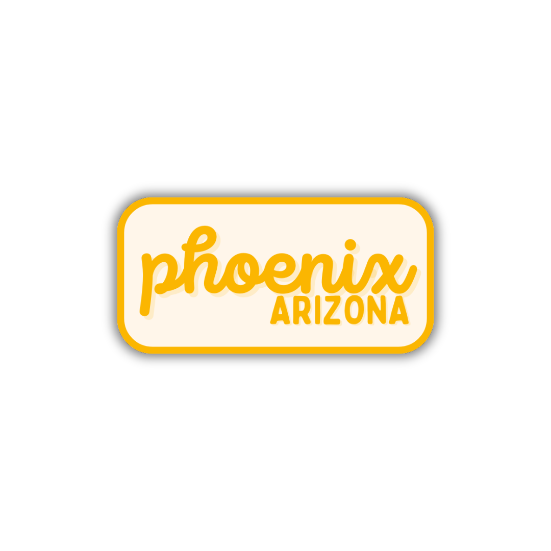 Phoenix, Arizona Retro Travel Sticker – Colorful Vinyl Decal for Laptop, Water Bottle & Luggage