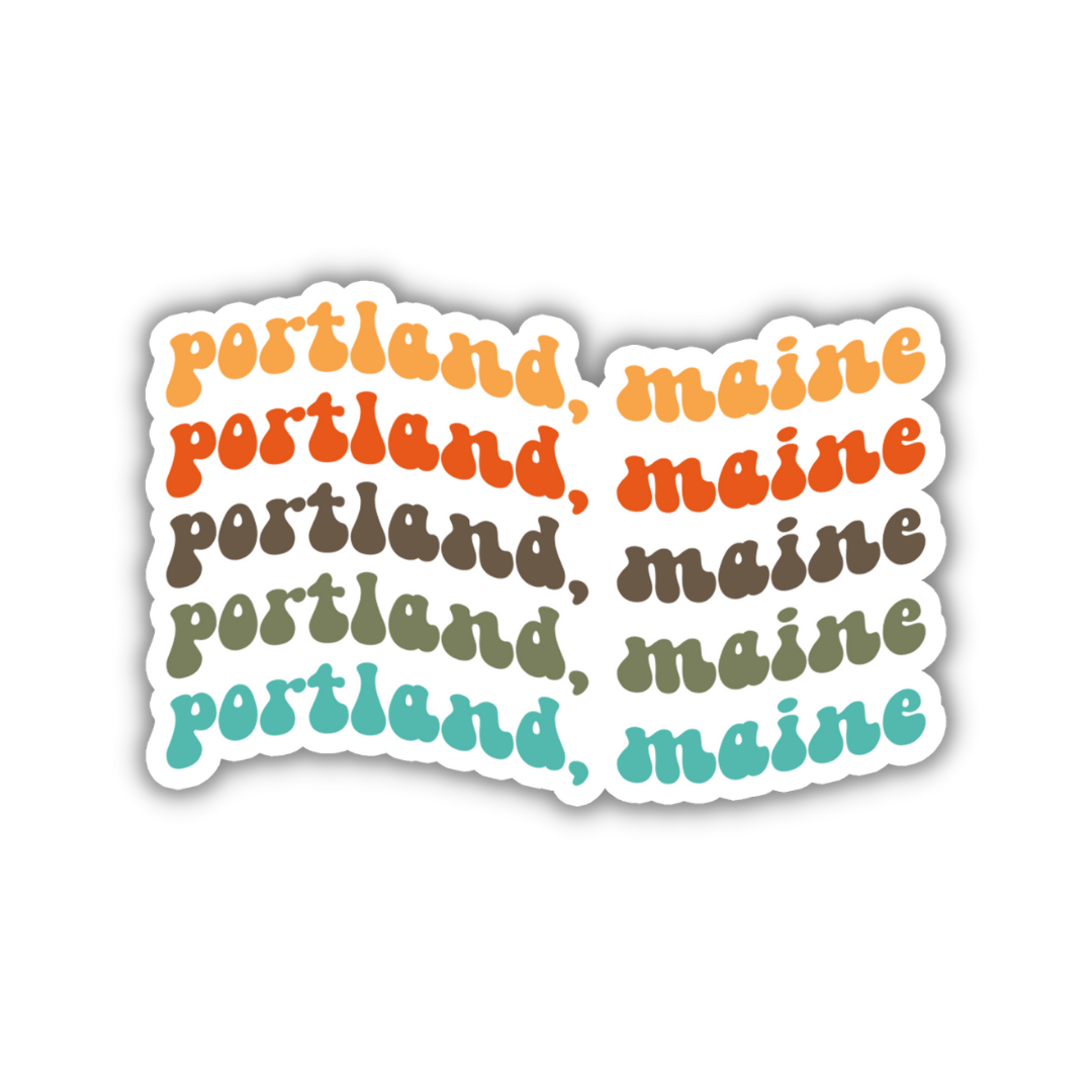 Portland, Maine Island Retro Sticker