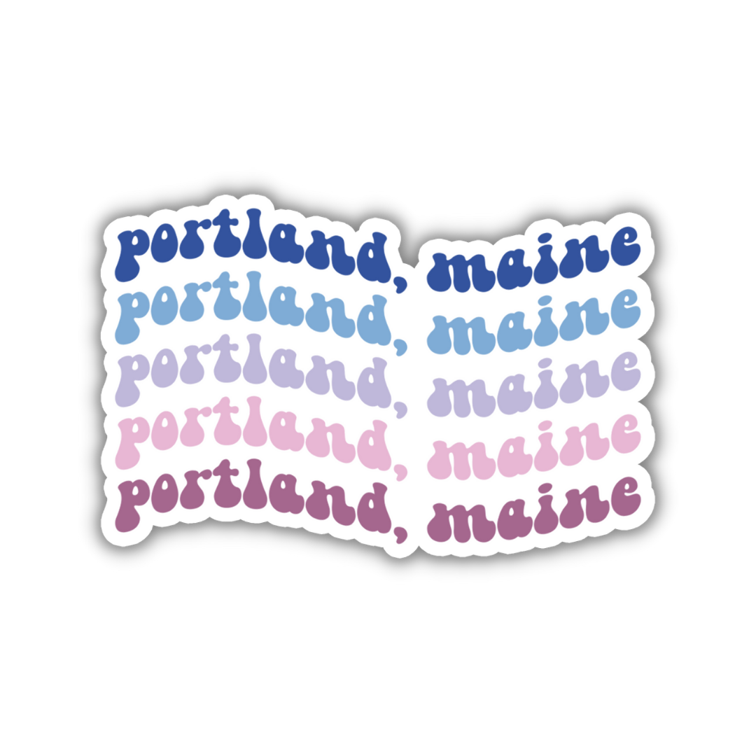 Portland, Maine Island Retro Sticker