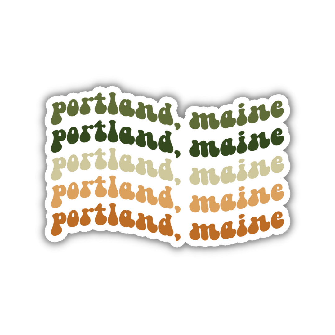 Portland, Maine Island Retro Sticker