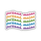 Portland, Maine Island Retro Sticker