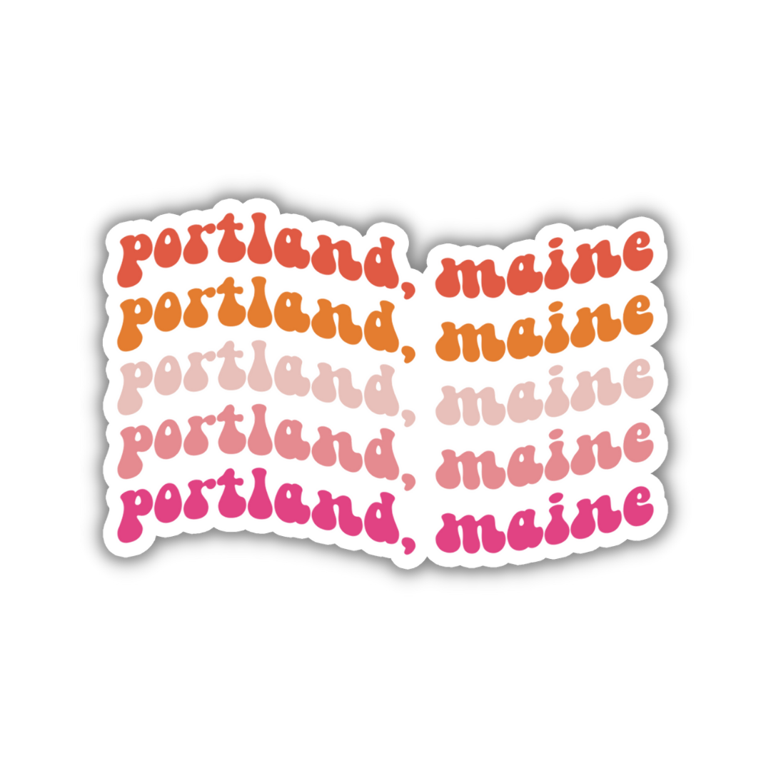 Portland, Maine Island Retro Sticker